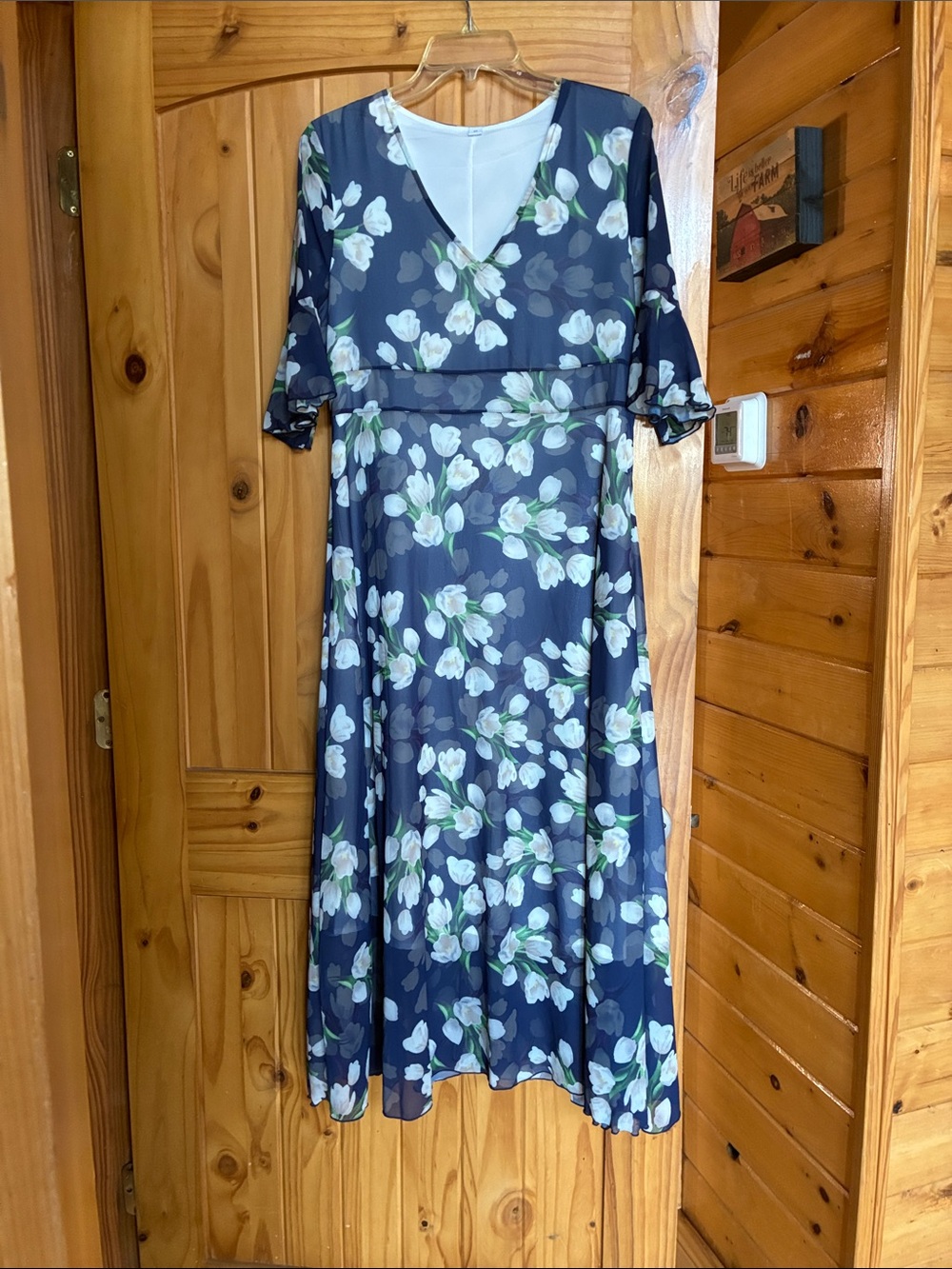 Floral midi maxi garden party wedding bridal church dress